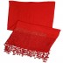 Designer Half Net Diamond Stole- Rose Red